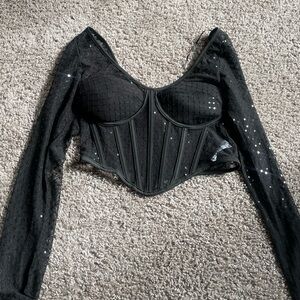 Sincerely Jules Black Sheer Long Sleeve Blouse